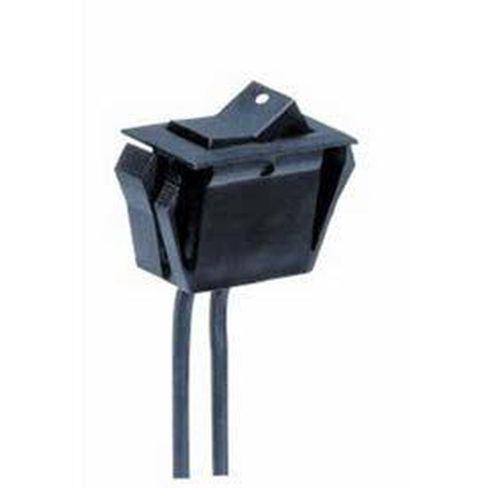 Satco Black Rocker Switch With White Dot