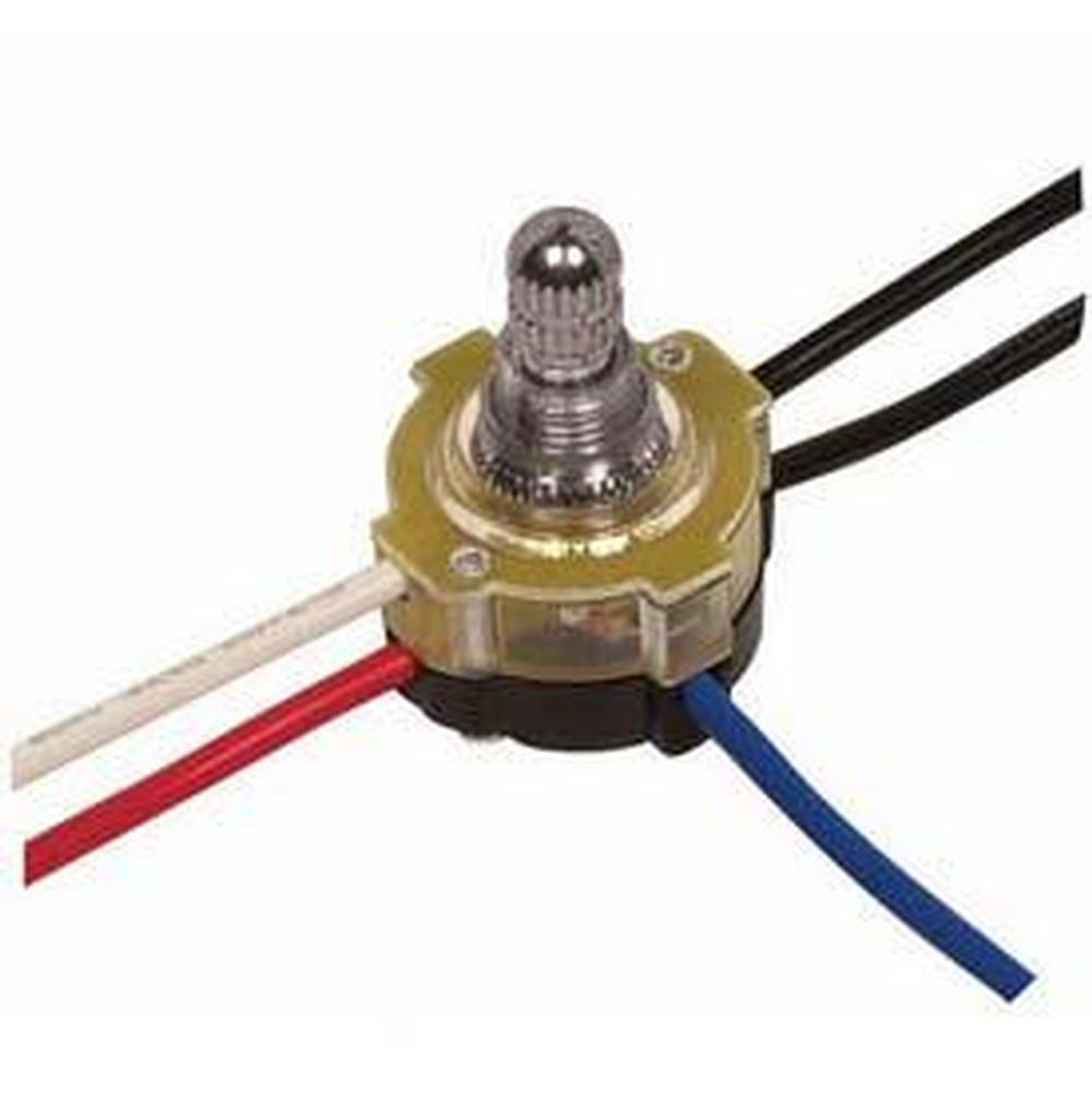 Satco Nickel Finish 3 Way Rotary Switch Lighted