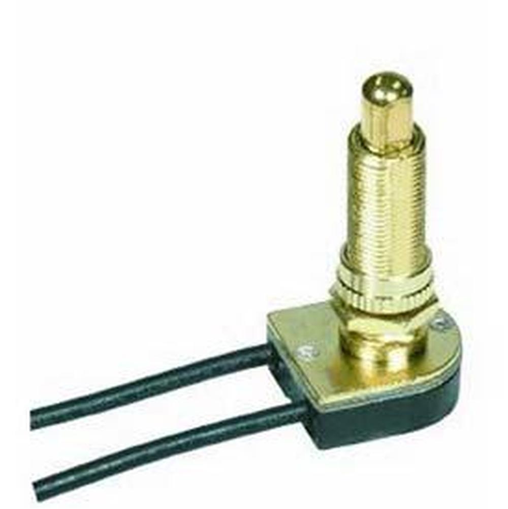 Satco Brass Finish On/off Push Switch 1-1/8''