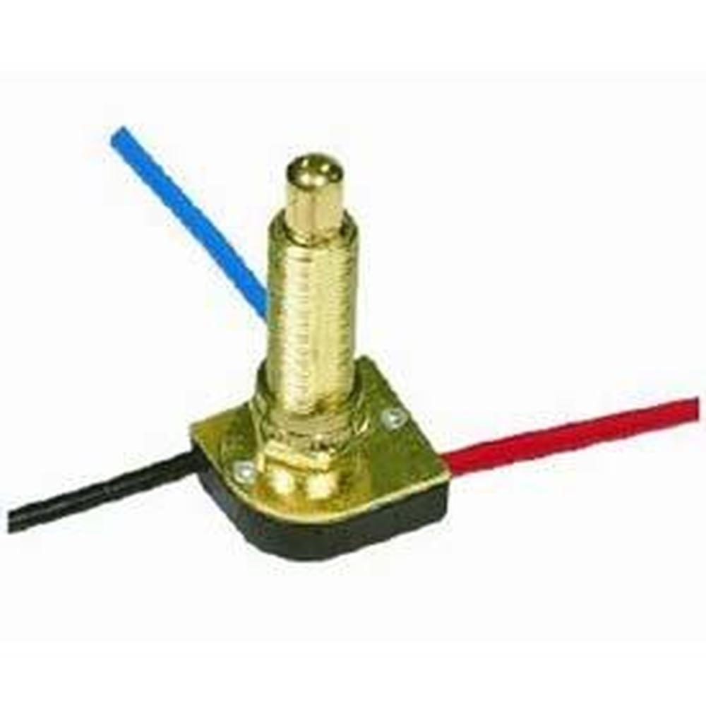 Satco Brass Finish 3 Way Push Switch 1-1/8''