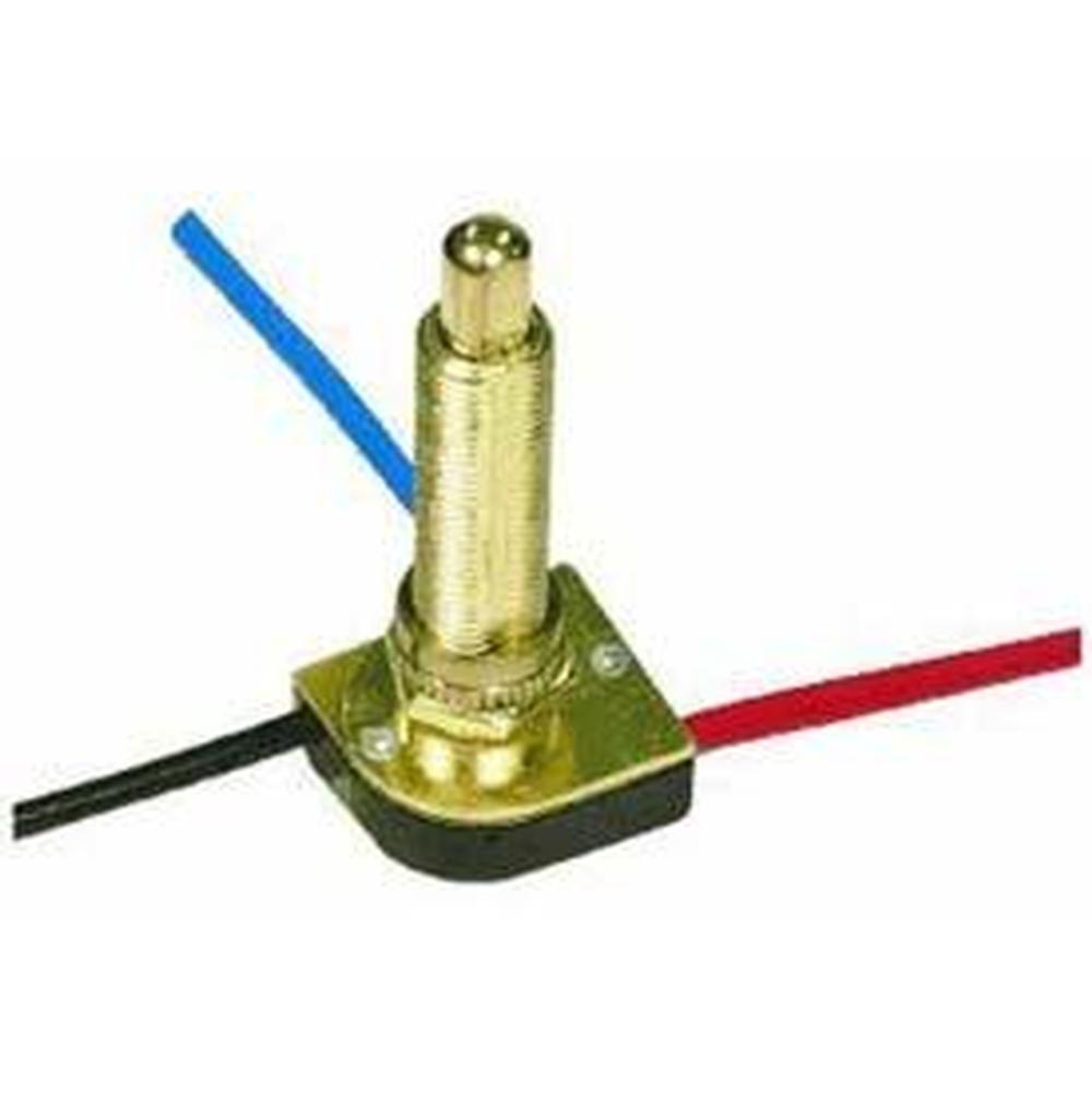 Satco Brass Finish 3 Way Push Switch 1-1/2''