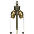 Satco Antique Brass 2 Light P/c Cluster With Metal