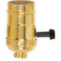 Satco Solid Brass Pl 3term 2 Circ Turn Knob Socket