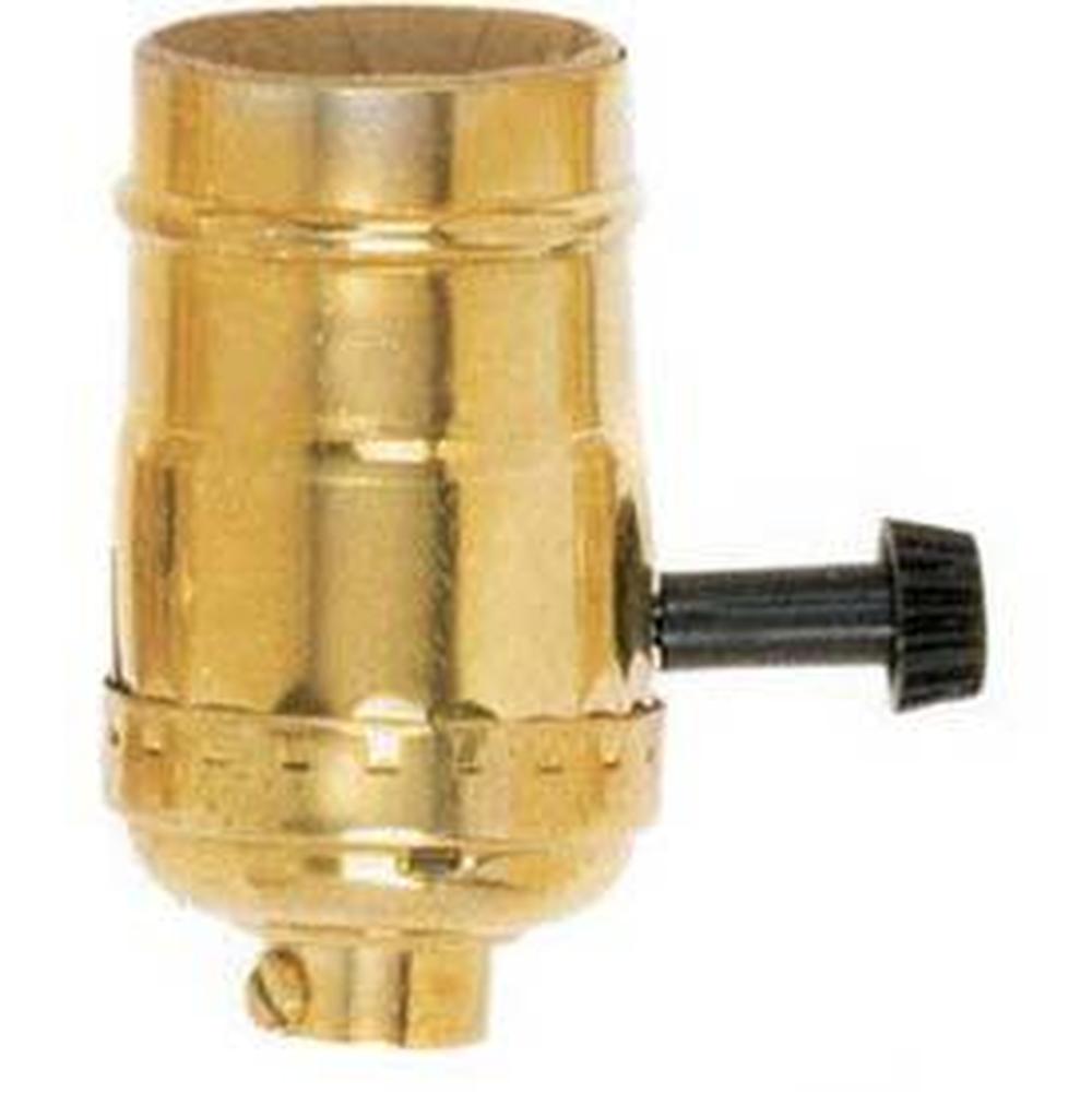 Satco Solid Brass Pl 3term 2 Circ Turn Knob Socket