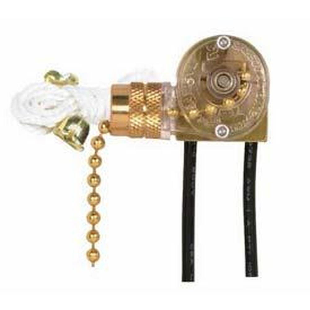 Satco Brass Finish Pull Chain Can Switch
