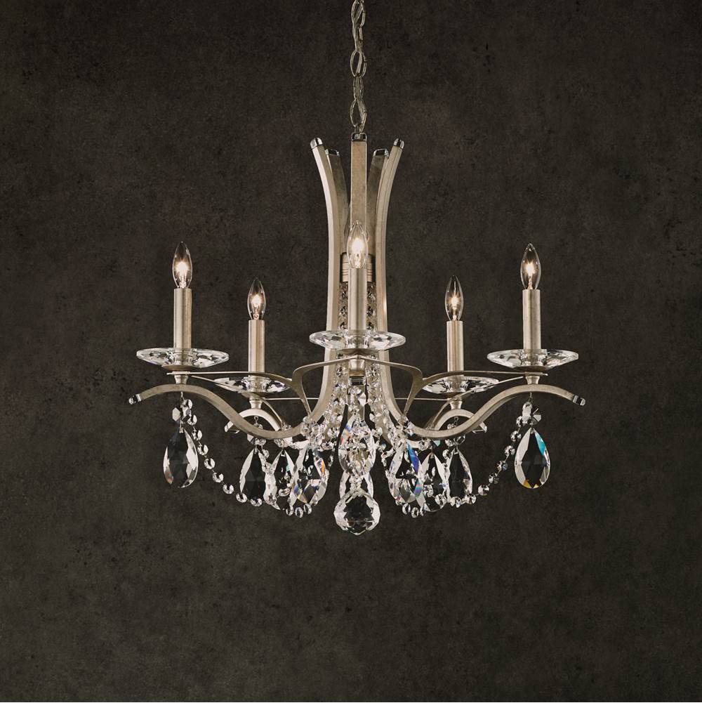 Schonbek Signature Vesca 5 Light 110v Chandelier In White With Clear Heritage Crystal