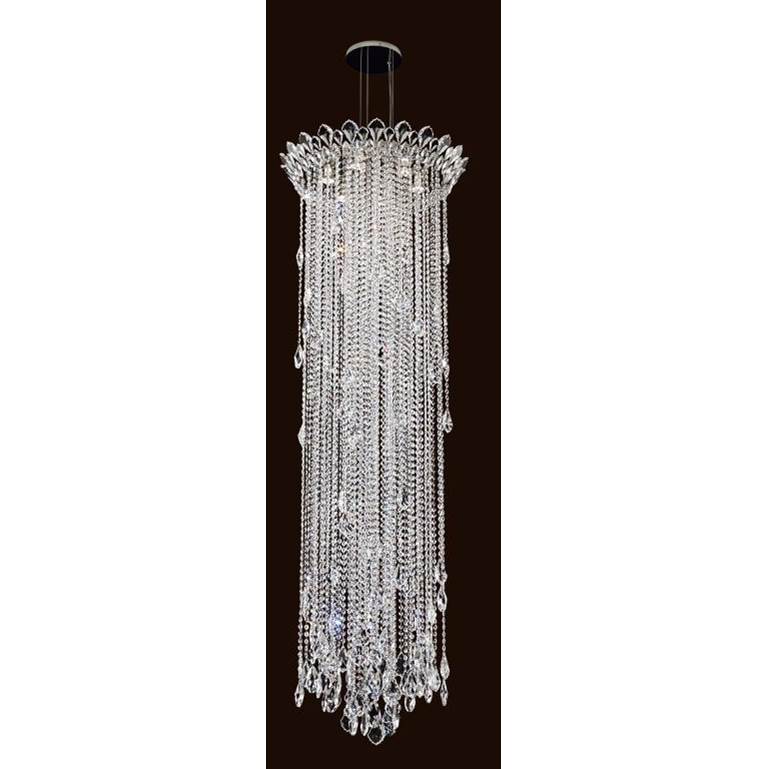 Schonbek Signature TR2413N-401H Stainless Steel Trilliane Strands 6 Light 110v Pendant In Stainless Steel With Clear Heritage Crystal Image 1