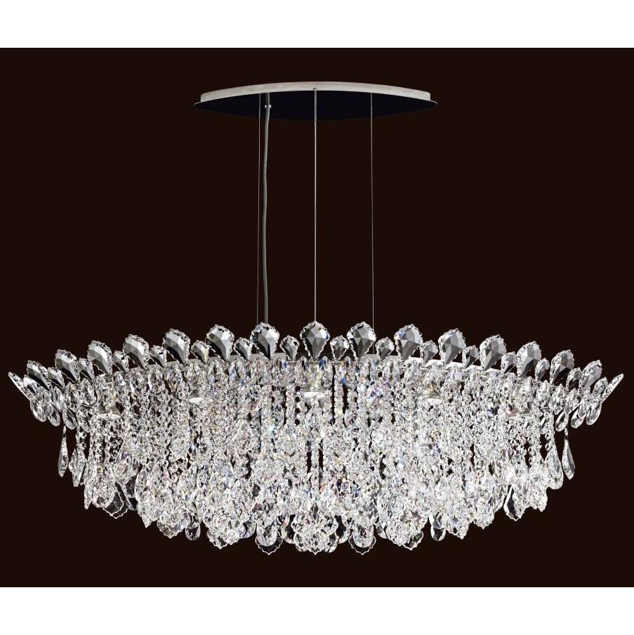 Schonbek Signature TR4811N-401H Stainless Steel Trilliane Strands 8 Light 110v Pendant In Stainless Steel With Clear Heritage Crystal Image 1