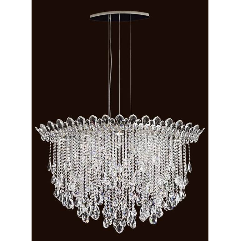 Schonbek Signature TR4812N-401H Stainless Steel Trilliane Strands 8 Light 110v Pendant In Stainless Steel With Clear Heritage Crystal Image 1