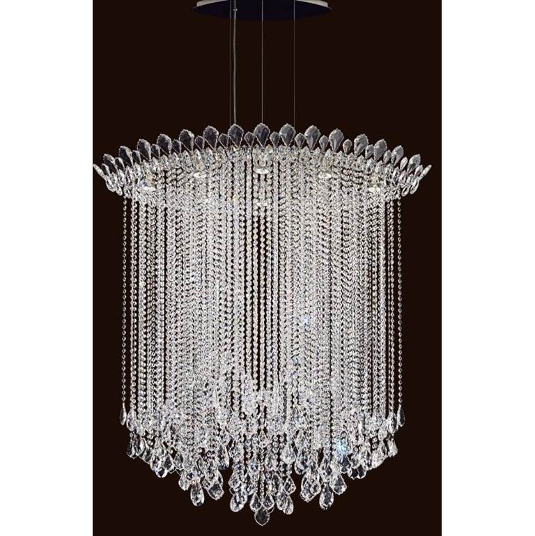 Schonbek Signature TR4813N-401H Stainless Steel Trilliane Strands 8 Light 110v Pendant In Stainless Steel With Clear Heritage Crystal Image 1