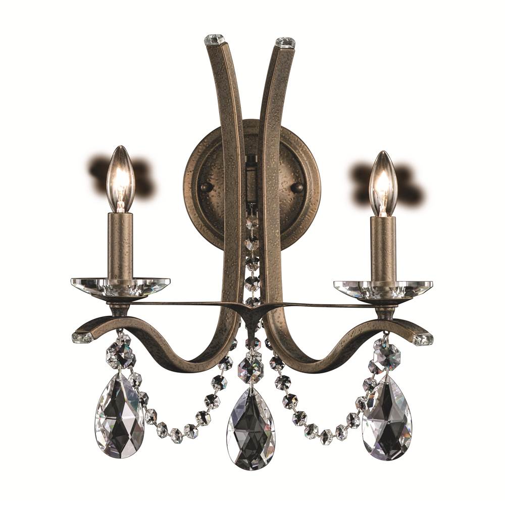 Schonbek Signature VA8332N-23H Etruscan Gold Vesca 2 Light 110v Wall Sconce In Etruscan Gold With Clear Heritage Crystal Image 1