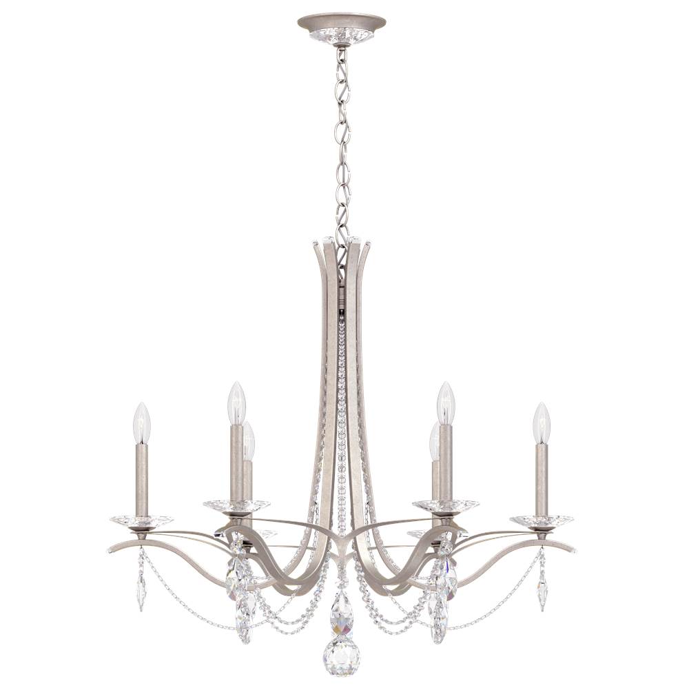 Schonbek Signature VA8336N-48H Antique Silver Vesca 6 Light 110v Chandelier In Antique Silver With Clear Heritage Crystal Image 1