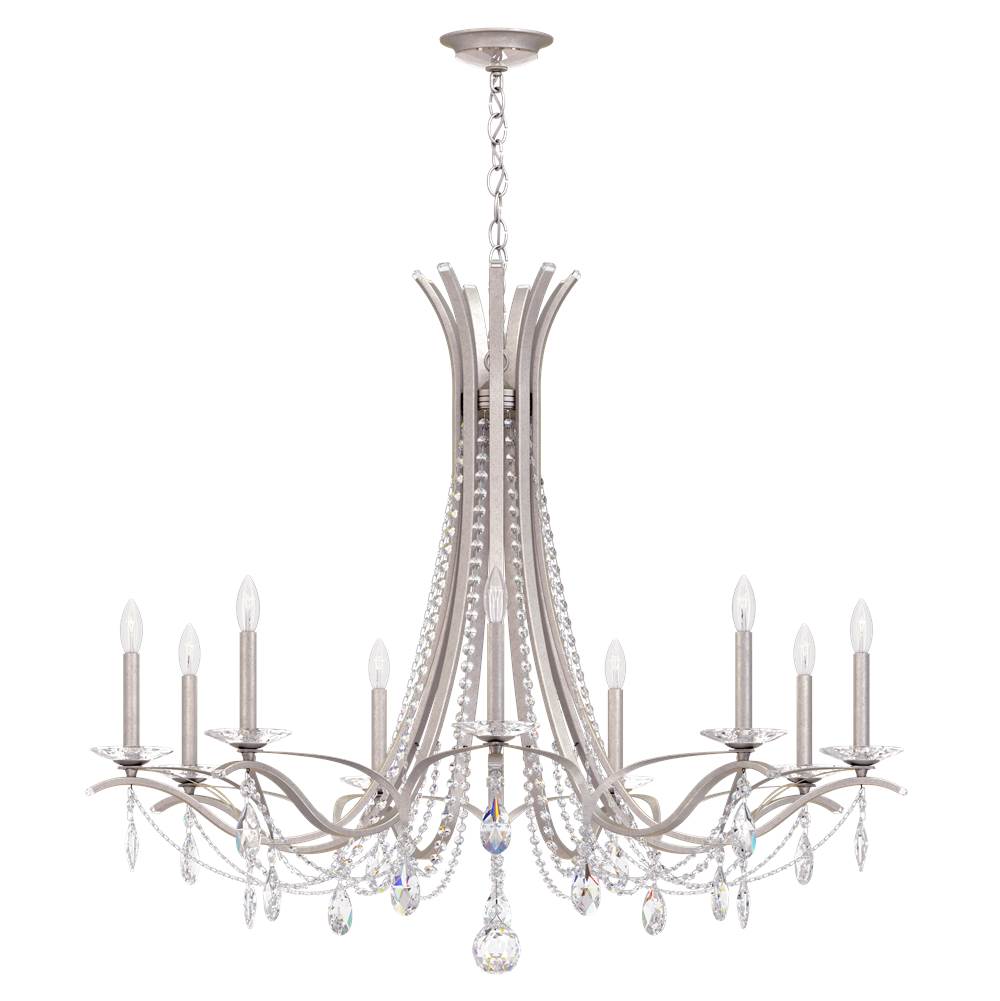 Schonbek Signature VA8339N-48H Antique Silver Vesca 9 Light 110v Chandelier In Antique Silver With Clear Heritage Crystal Image 1