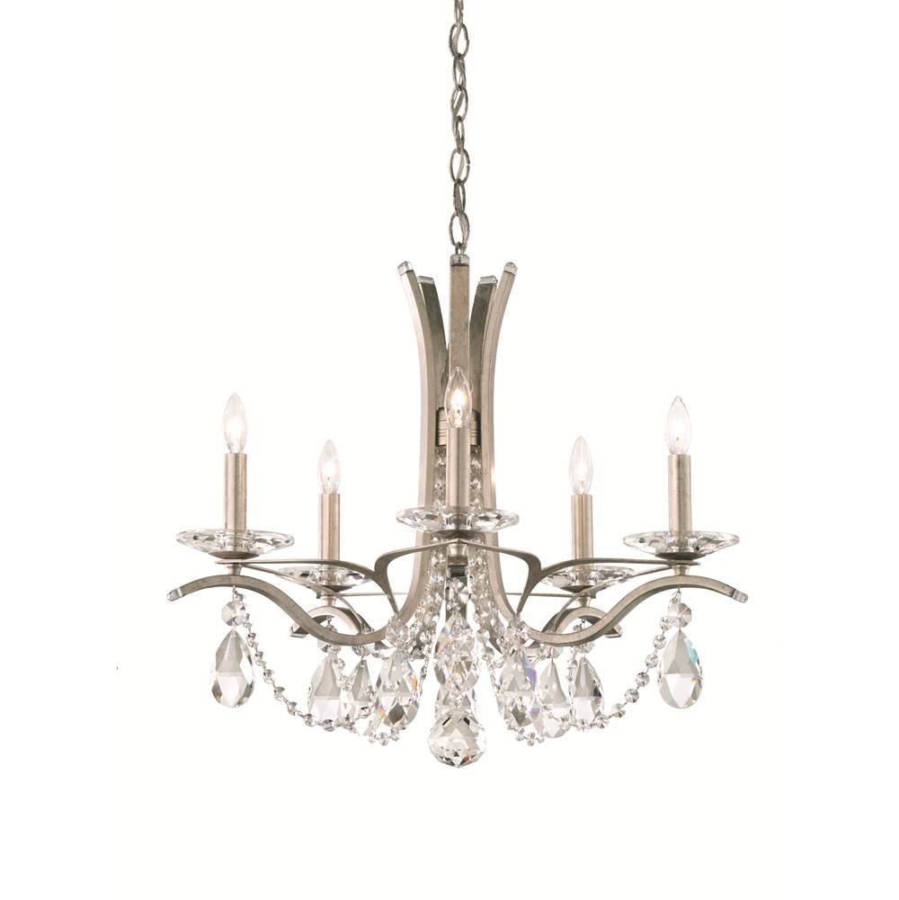 Schonbek Signature VA8355N-48H Antique Silver Vesca 5 Light 110v Chandelier In Antique Silver With Clear Heritage Crystal Image 1