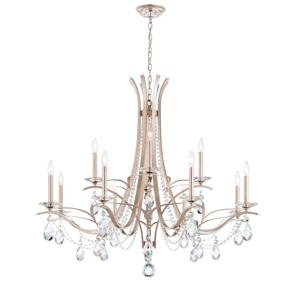 Schonbek Signature Vesca 12 Light 110v Chandelier In White With Clear Heritage Crystal