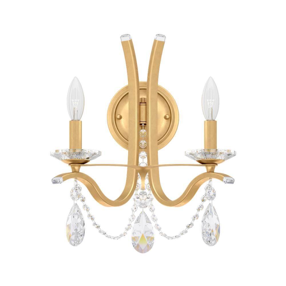Schonbek Signature Vesca 2 Light 110v Wall Sconce In White With Clear Heritage Crystal