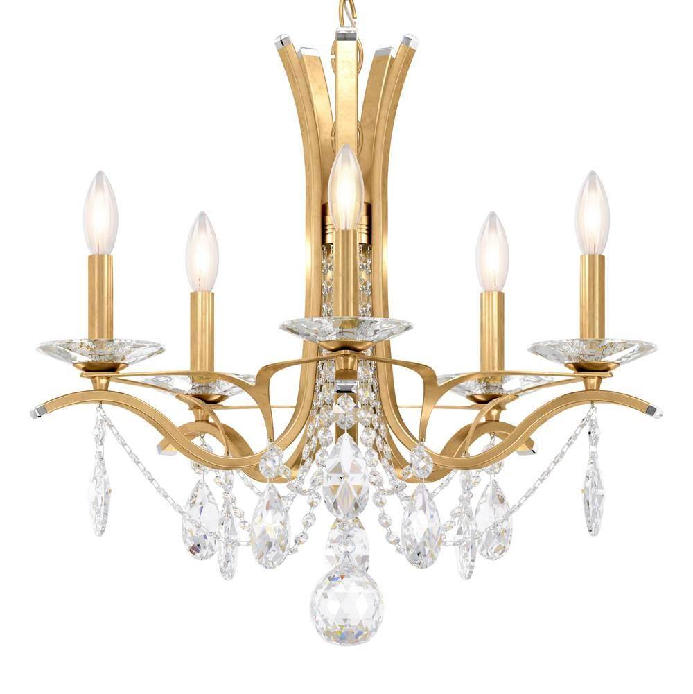 Schonbek Signature Vesca 5 Light 110v Chandelier In White With Clear Heritage Crystal