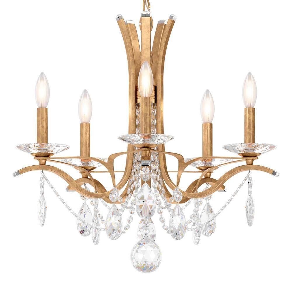 Schonbek Signature Vesca 5 Light 110v Chandelier In White With Clear Heritage Crystal