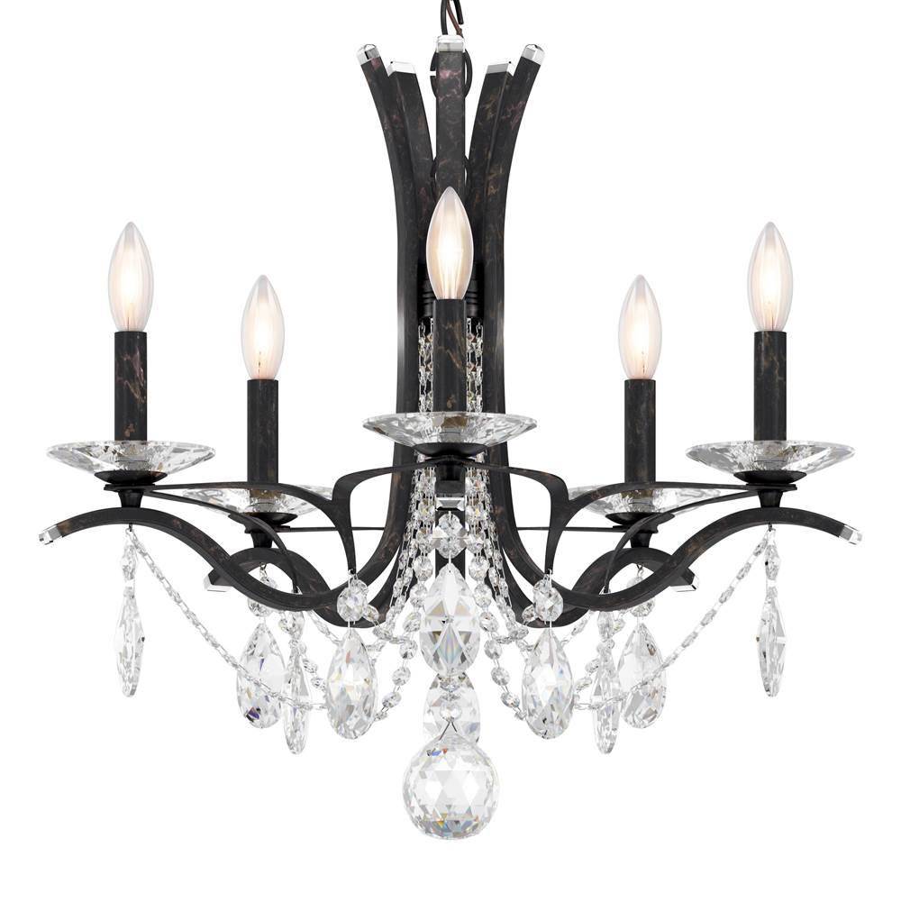 Schonbek Signature Vesca 5 Light 110v Chandelier In White With Clear Heritage Crystal