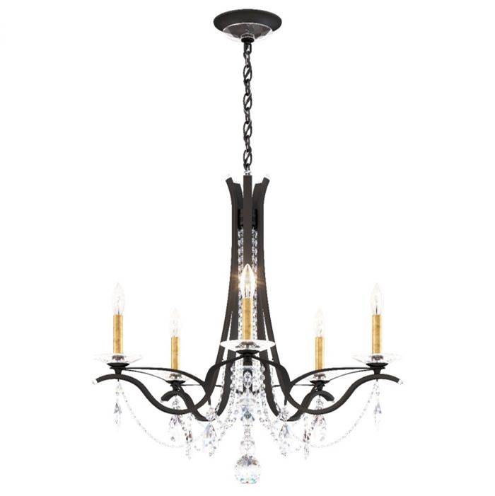 Schonbek Signature Vesca 5 Light 110v Chandelier In White With Clear Heritage Crystal