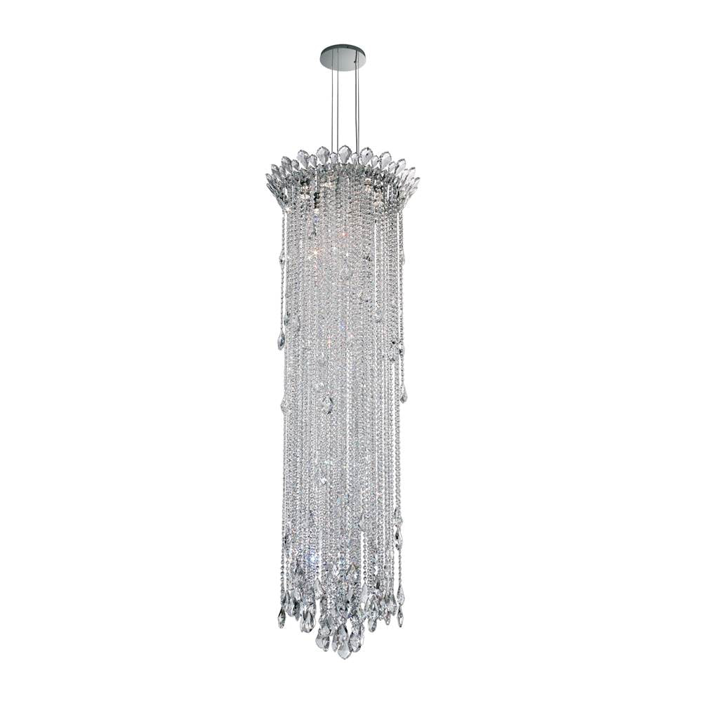Schonbek Signature Trilliane Strands Trilliane Strands 6 Light 120v Pendant In Polished Stainless Steel With Clear Radiance Crystal