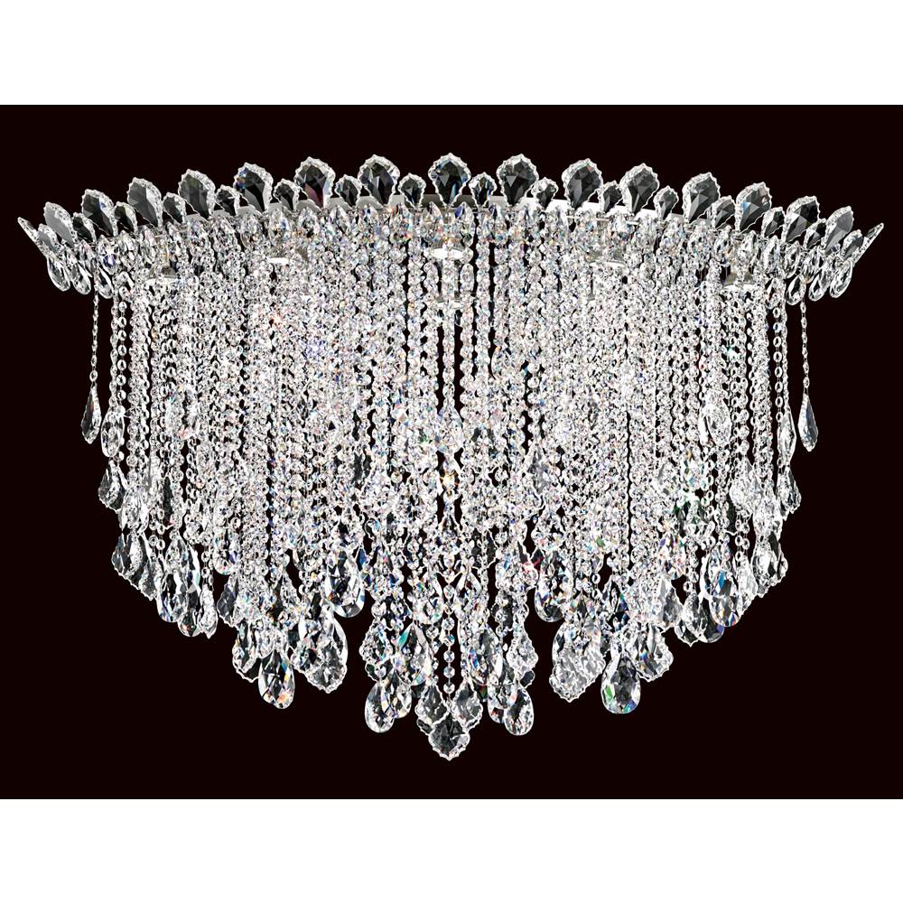 Schonbek Signature Trilliane Strands Trilliane Strands 8 Light 120v Flush Mount In Polished Stainless Steel With Clear Radiance Crystal
