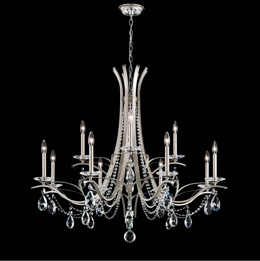 Schonbek Signature Vesca 12 Light 110v Chandelier In White With Clear Heritage Crystal