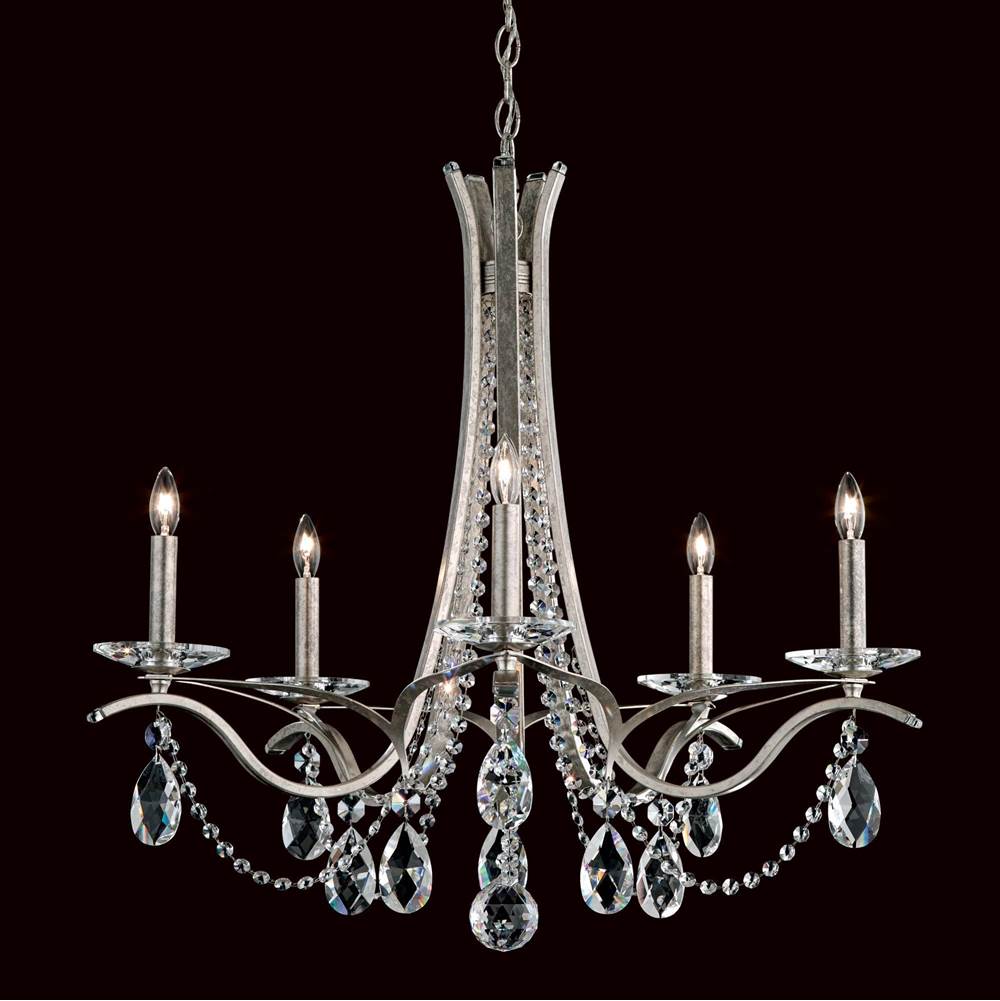 Schonbek Signature Vesca 5 Light 110v Chandelier In White With Clear Heritage Crystal