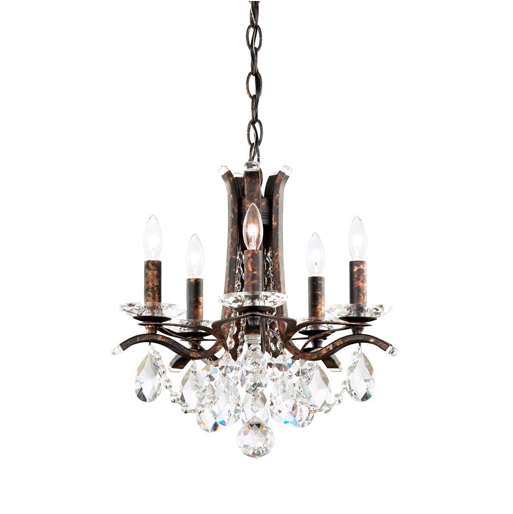 Schonbek Signature Vesca 5 Light 110v Chandelier In White With Clear Heritage Crystal