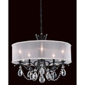 Schonbek Signature Vesca 5 Light 120v Chandelier In White With Clear Radiance Crystal And White Shade