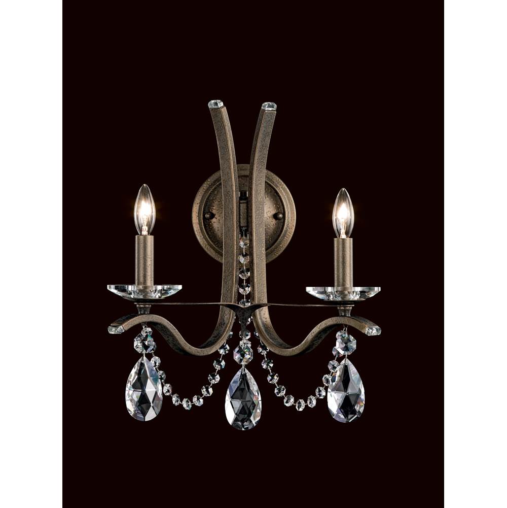 Schonbek Signature Vesca 2 Light 120v Wall Sconce In White With Clear Radiance Crystal
