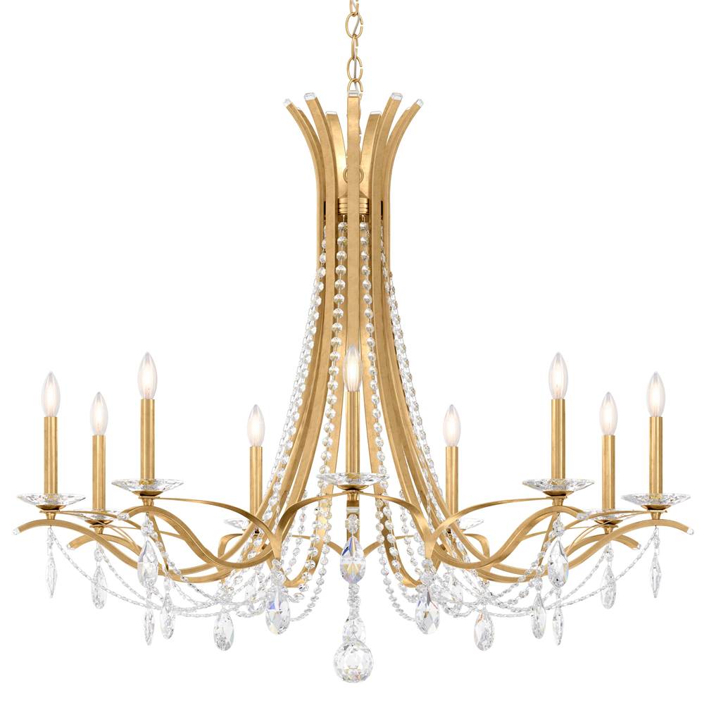 Schonbek Signature Vesca 9 Light 110v Chandelier In White With Clear Heritage Crystal