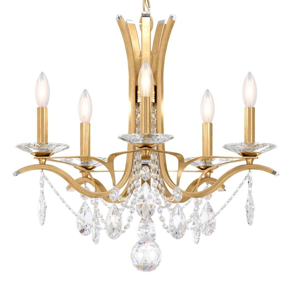 Schonbek Signature Vesca 5 Light 110v Chandelier In White With Clear Heritage Crystal