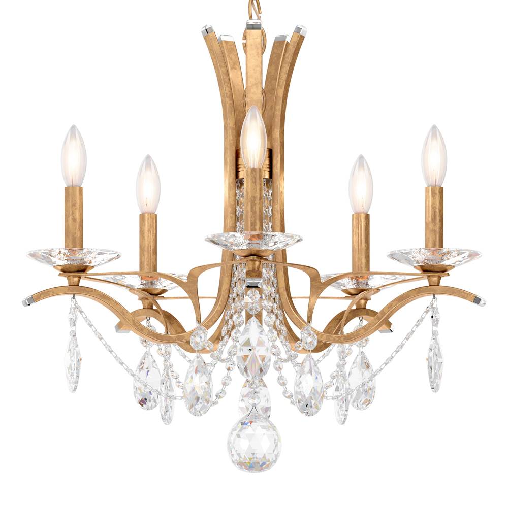 Schonbek Signature Vesca 5 Light 110v Chandelier In White With Clear Heritage Crystal