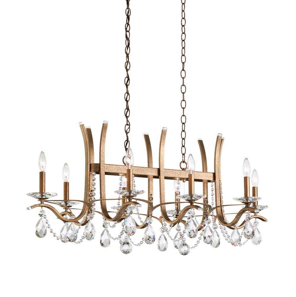Schonbek Signature Vesca 8 Light 110v Chandelier In White With Clear Heritage Crystal