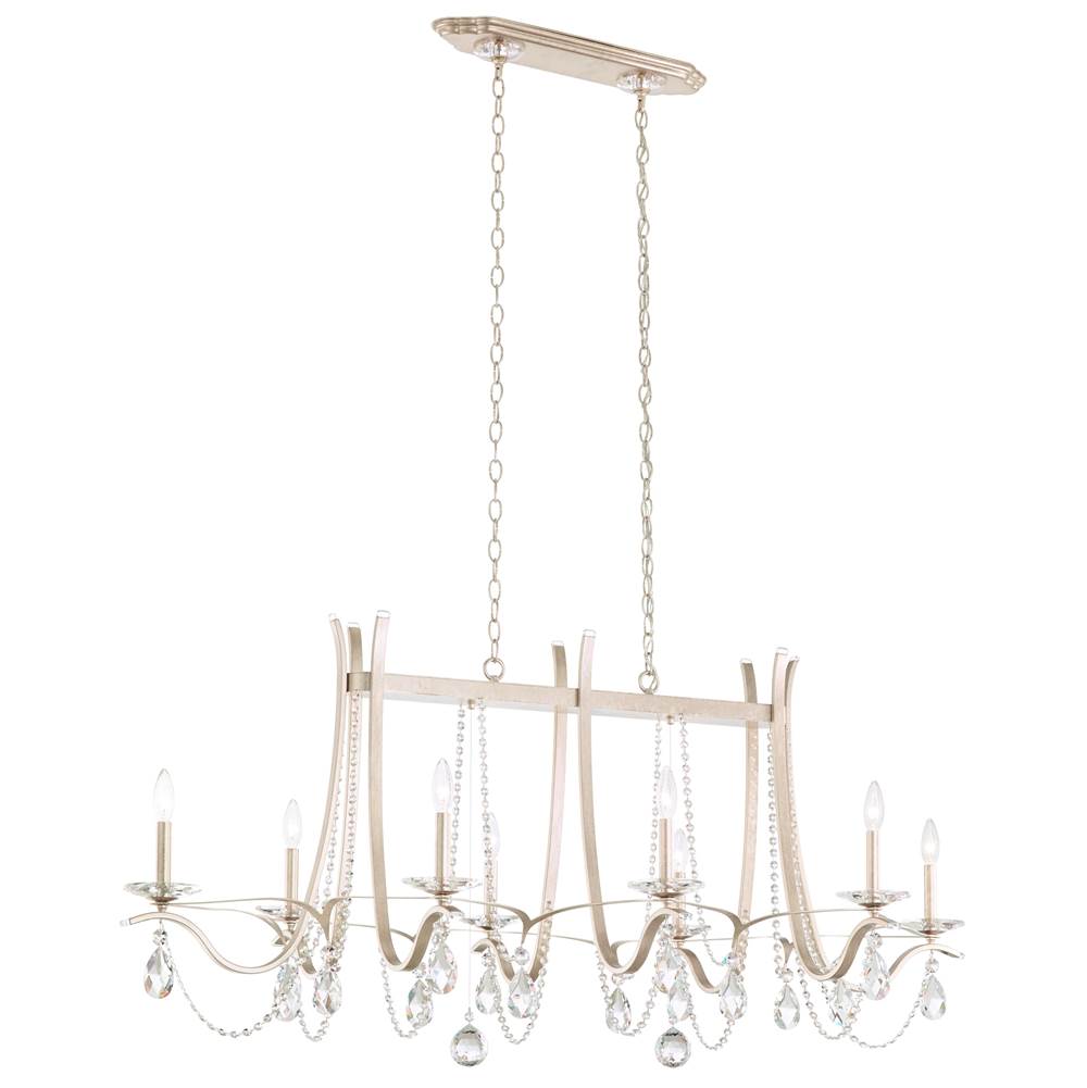 Schonbek Signature Vesca 8 Light 110v Chandelier In White With Clear Heritage Crystal