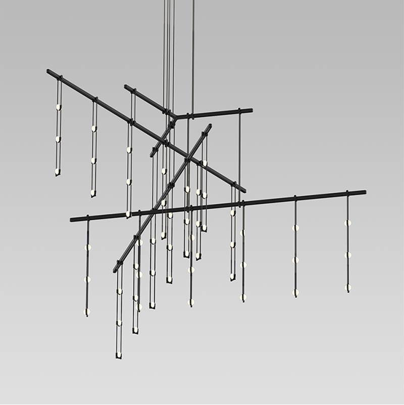 Sonneman Suspenders 48'' 4-tier Tri-bar With Crystal Ladder Light Luminaires