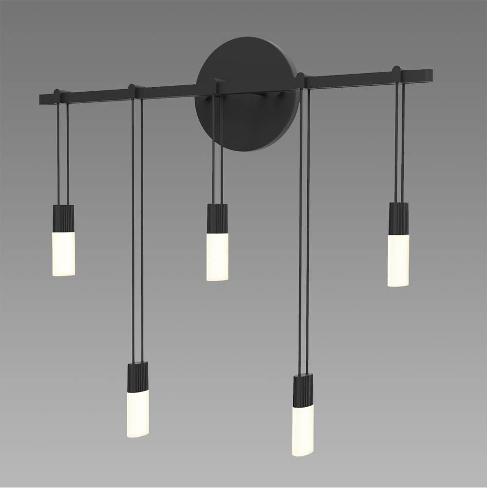 Sonneman Suspenders 18'' Staggered Bar Sconce With Etched Chiclet Luminaires