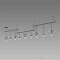 Sonneman Suspenders 36'' 3-bar Offset Linear With Crystal Chiclet Luminaire Combo