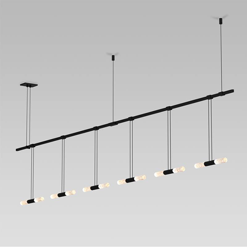 Sonneman Suspenders 36'' 2-bar In-line Linear With Crystal Double Glass Rod Luminaires