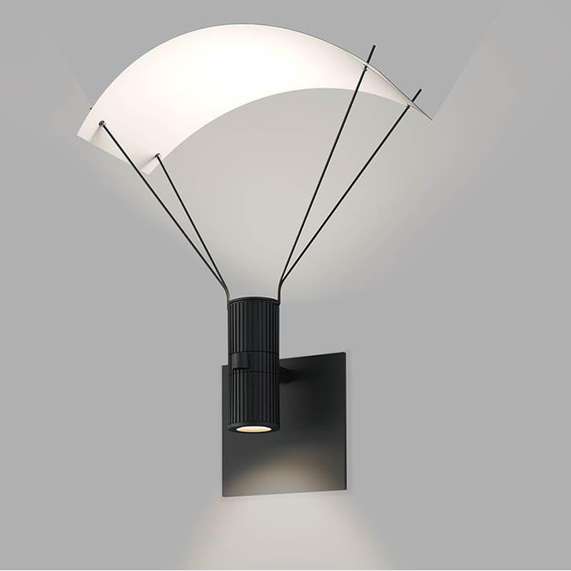 Sonneman Suspenders Standard Single Sconce With Bar-mounted Duplex Cylinders W/flood Lens & Parachute Reflector
