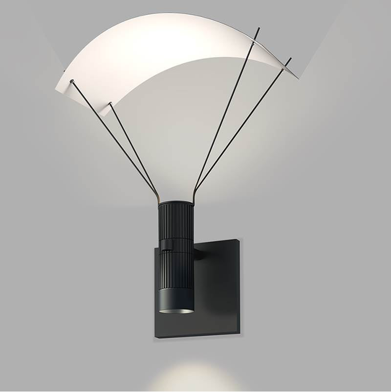 Sonneman Suspenders Standard Single Sconce With Bar-mounted Duplex Cylinders W/snoot Flood Lens & Parachute Reflector