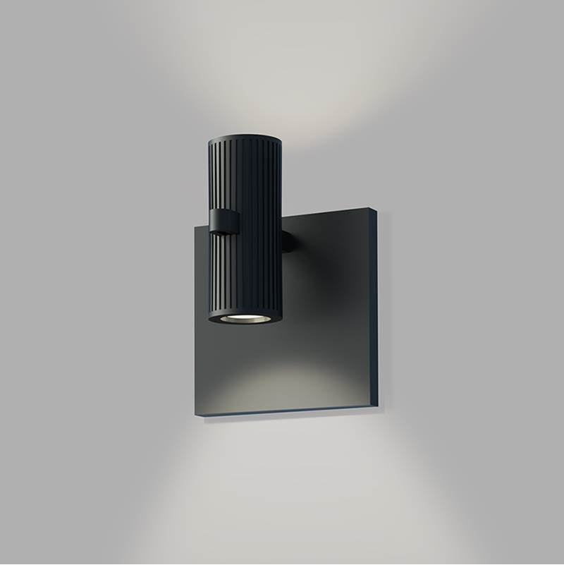 Sonneman Suspenders Standard Single Sconce With Bar-mounted Duplex Cylinders W/flood Lenses