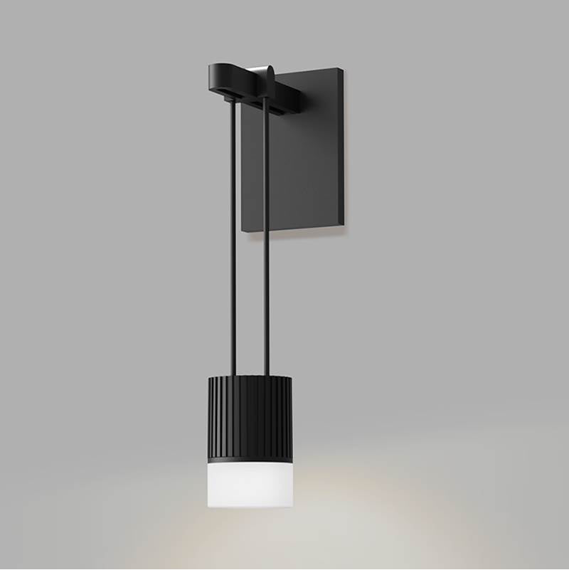 Sonneman Suspenders Mini Single Sconce With Suspended Cylinder W/glass Drum Diffuser