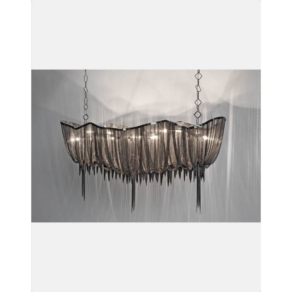 Terzani 0A17SE9C8A Black Nickel Medium Linear Chandelier Image 1