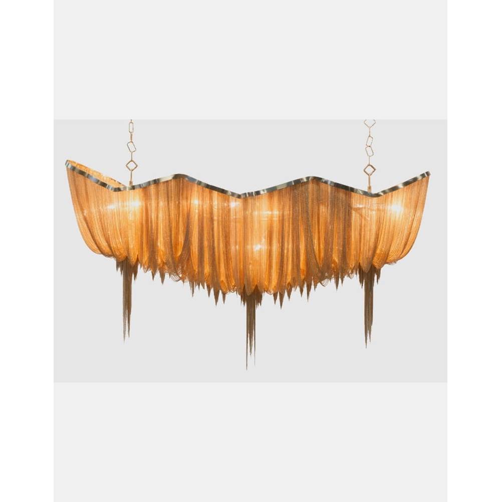 Terzani 0A18SN7C8A Brushed Champagne Small Linear Chandelier Image 1