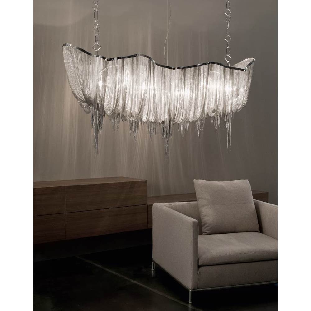 Terzani 0A16SE7C8A Nickel Large Linear Chandelier Image 1