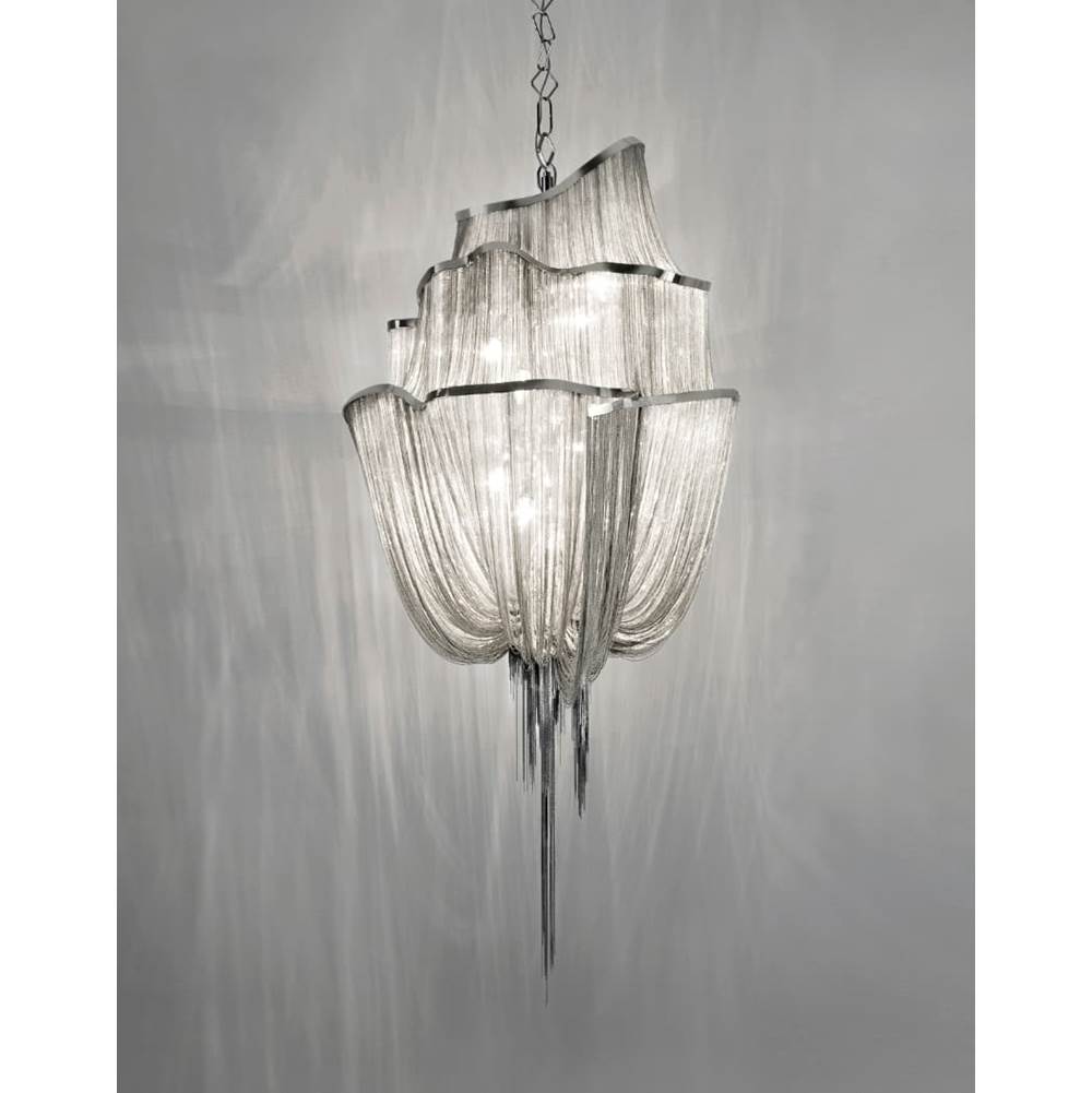 Terzani 0A13SE7C8A Nickel Small Three Tier Chandelier Image 1