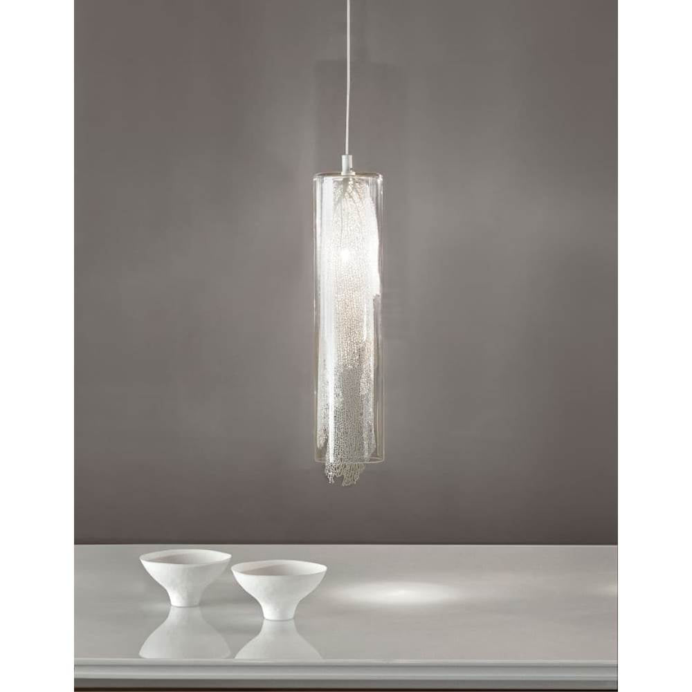Terzani 0Q01SE8A9A White,Clear Glass Small Cylinder Pendant Light Image 3