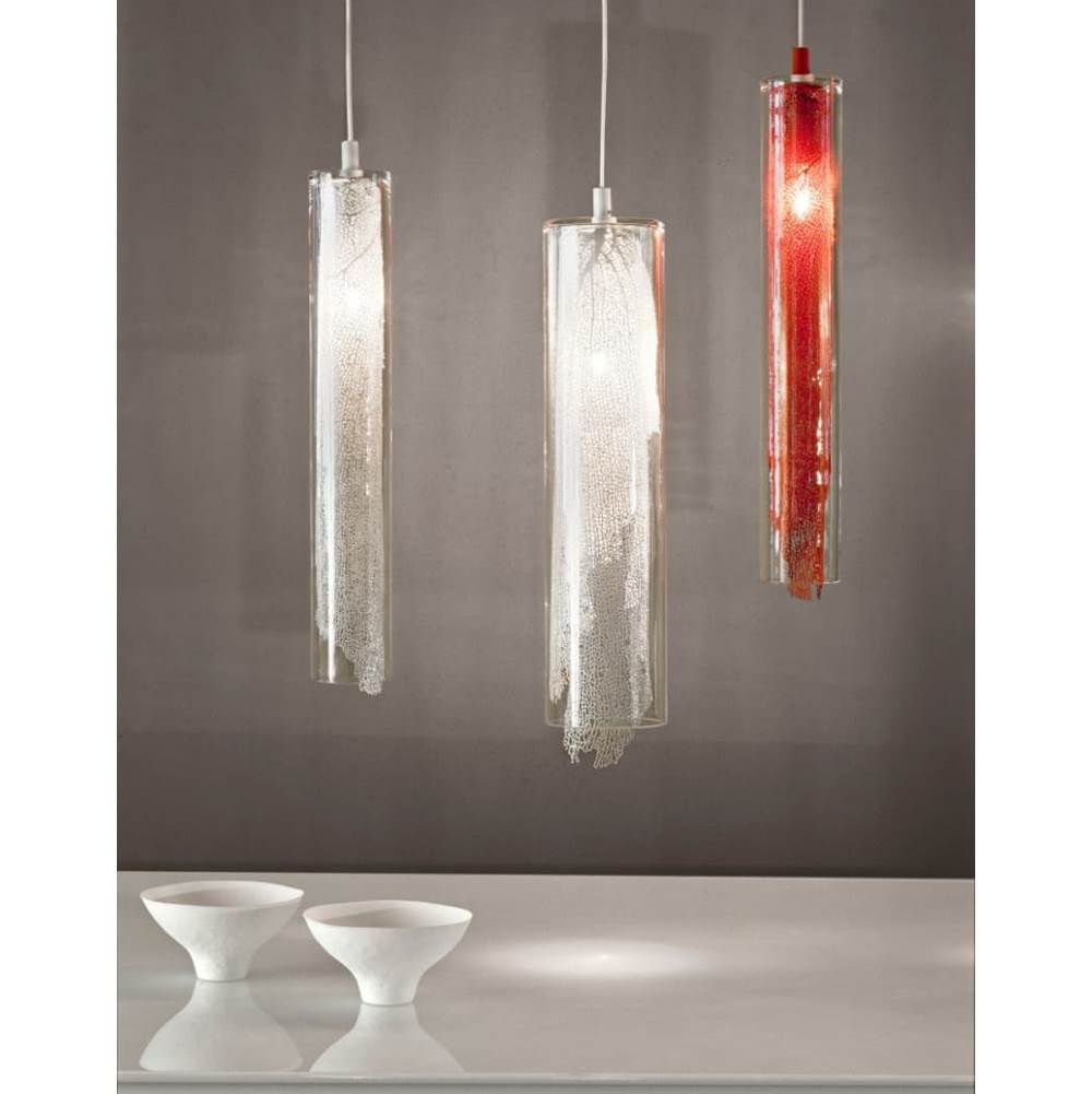 Terzani 0Q01SE8A9A White,Clear Glass Small Cylinder Pendant Light Image 5